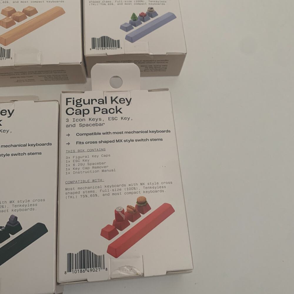 North Lot Of 6 Mechanical Keyboard Assoreted Caps Sets Figural key + wood Accent - Picture 5 of 12